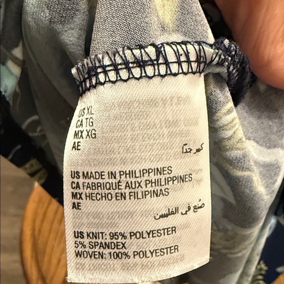 JM Collection Navy, Green/Blue Floral Blouse Dolman Size XL Garden Loose Flowy - Picture 8 of 11